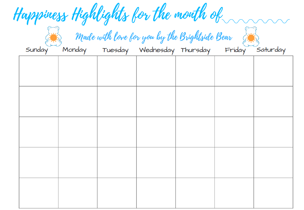 Finding the Good in Every Day Your Happiness Highlights Calendar